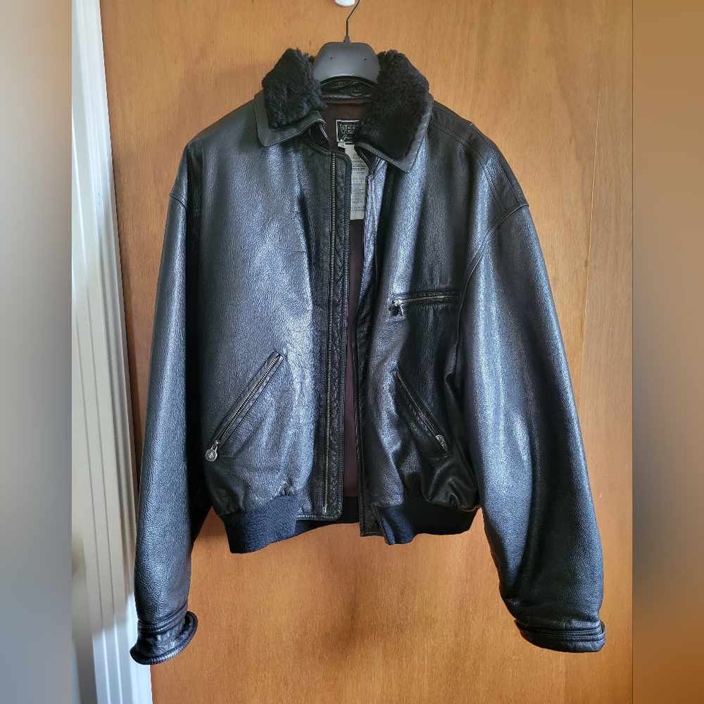 Mens Versace Leather Bomber